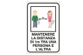 Cartello segnaletico mantenere la distanza di 1mt COVID-19 (06-003739)