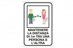 Adesivo mantenere la distanza di 1mt COVID-19 (06-003740)