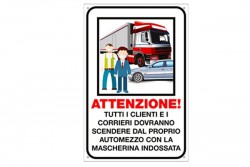 Cartello segnaletico comunicazione per corrieri e clienti COVID-19 (06-003748)
