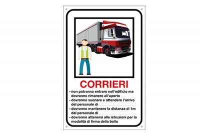Cartello segnaletico comunicazione per i corrieri COVID-19 (06-003738)